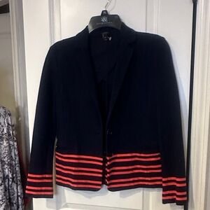J. Crew Navy Blazer with Red Stripes